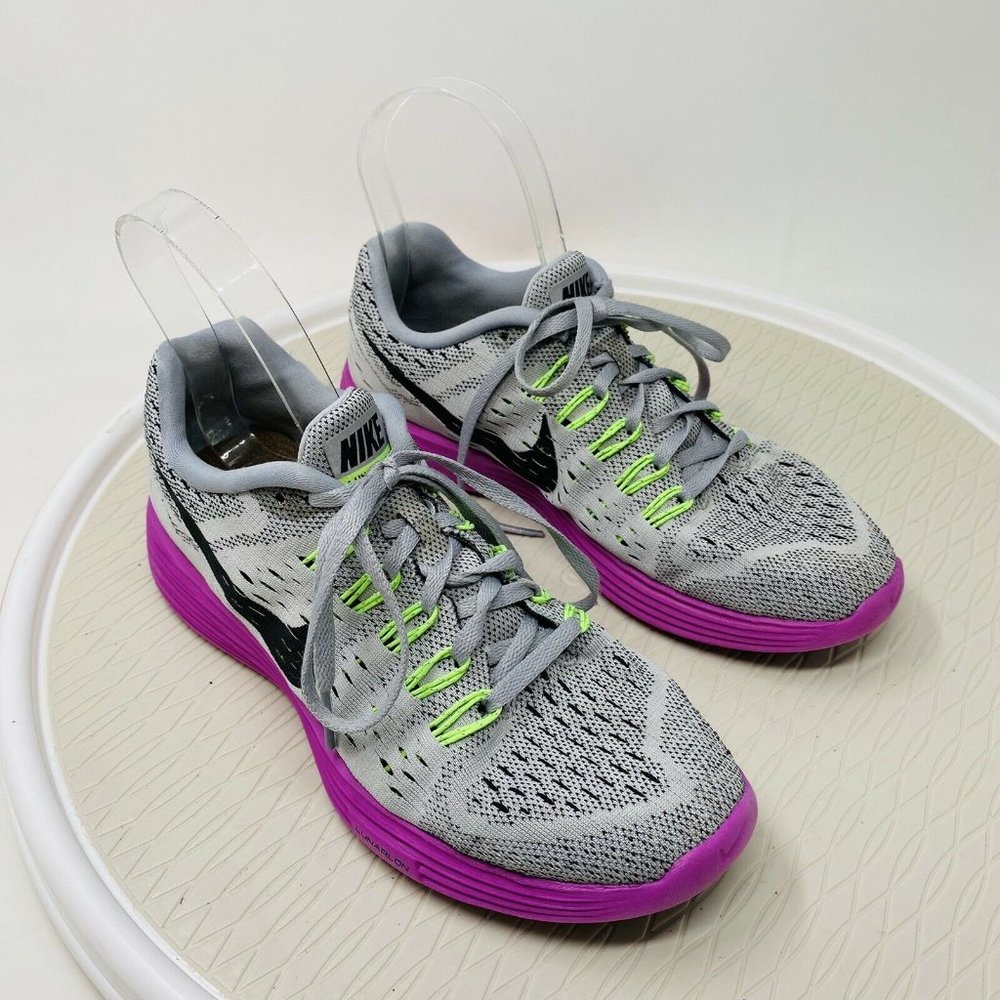 Nike Lunartempo Women Sneakers 8 Wolf Gray Fuchsia Purple Running Shoes